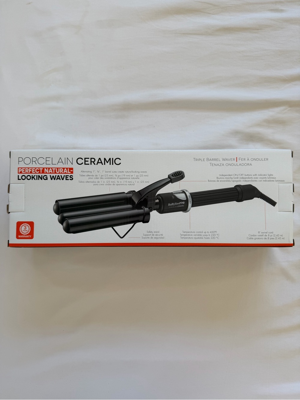 BaBylissPRO Porcelain Ceramic Triple Barrel Waver - Picture 2 of 8